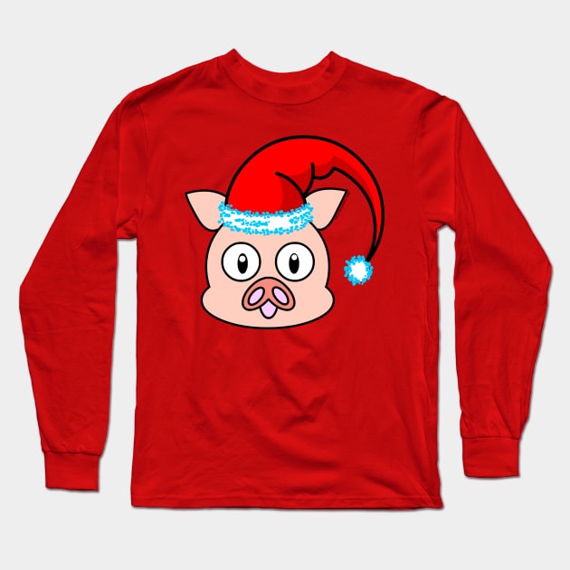 SANTA CLAUS PIGGY HEAD Long Sleeve T-Shirt by cholesterolmind